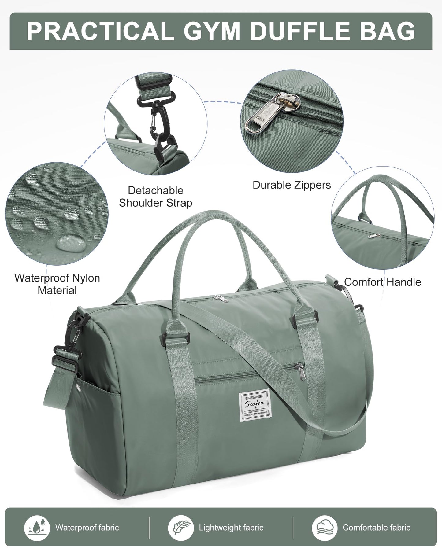 Gym Bag Womens Mens with Shoes Compartment and Wet Pocket Travel Duffel Bag for Women for Plane Sport Gym Tote Bags Swimming Yoga Waterproof Weekend Overnight Carry on Bag Hospital Holdalls