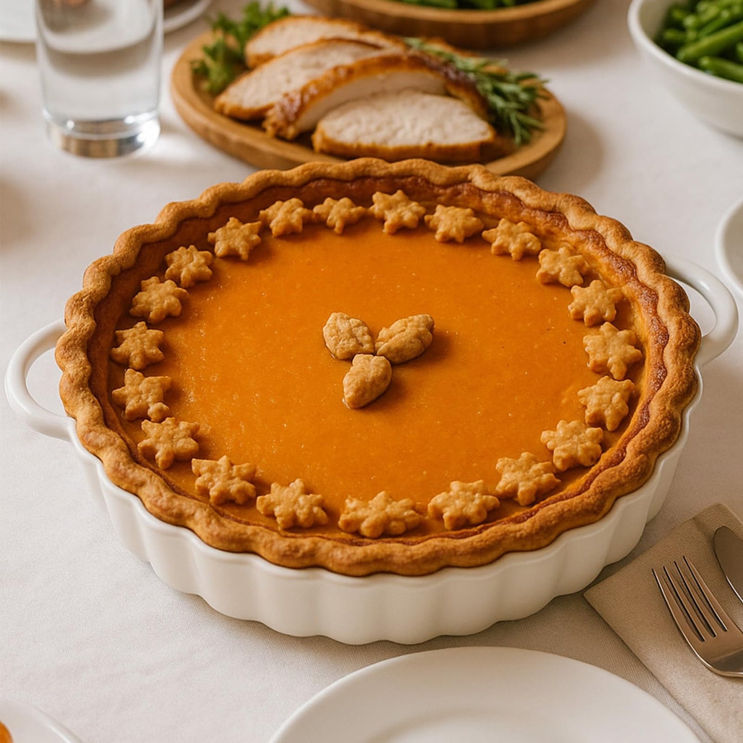 Yamteck 10×2in Deep Ceramic Pie Pan with Handles for Pie Quiche Tart Baking. Easy to grip, Lead-Free. Casserole Lasagna Dish for Thanksgiving Christmas Wedding Gift. Microwave, Dishwasher, Oven Safe