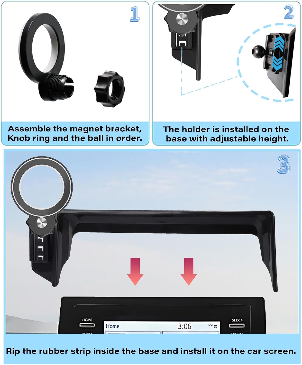 AbeeyGeomarn 2021-2024 7 Inch 360 Car Phone Holder for Toyota Camry Accessories Apply to Touch Screen Fixed Clip