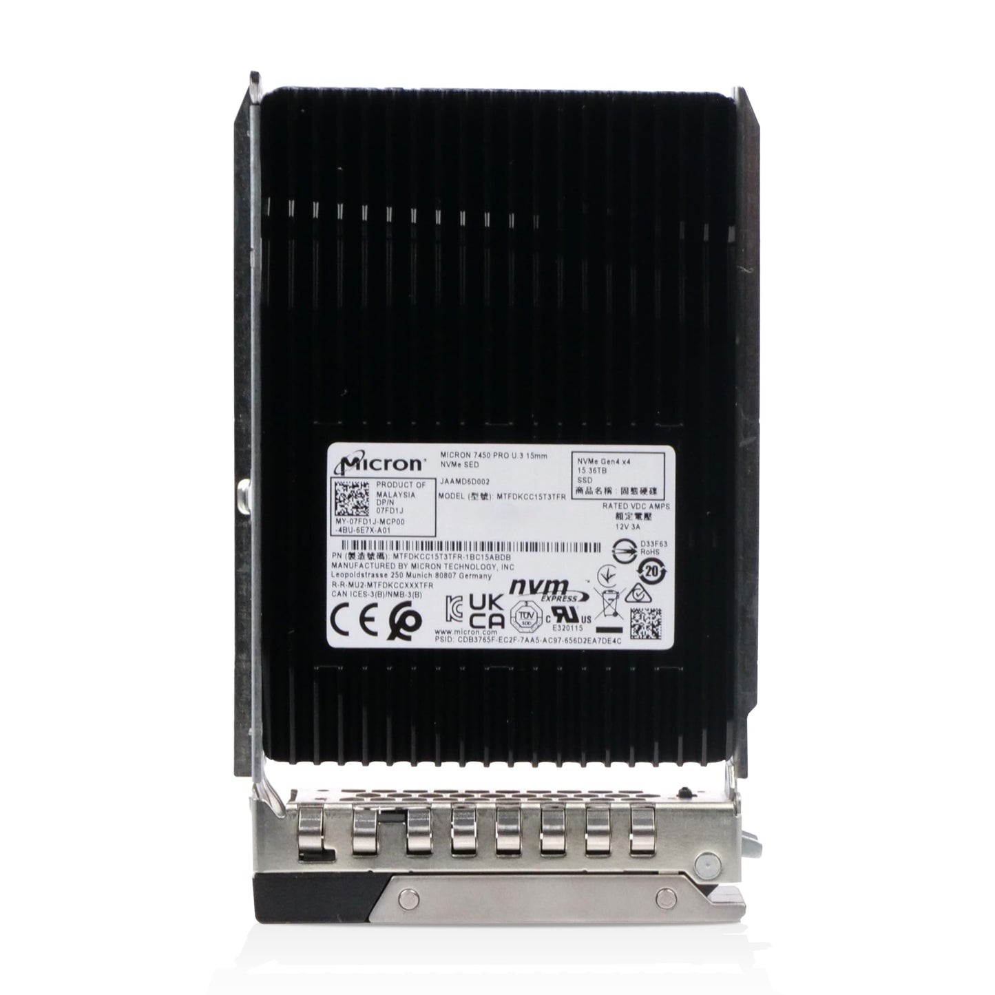 Dell 15.36TB PCIe Gen 4 8GB/s U.3 NVMe 2.5in Enterprise PowerEdge Read-Intensive SSD for: R440 R750 R450 T150 R470 T560 T40 R250 R740 R640 T550 T350 R540 R840 ME4024 R650XS YGR7C G16