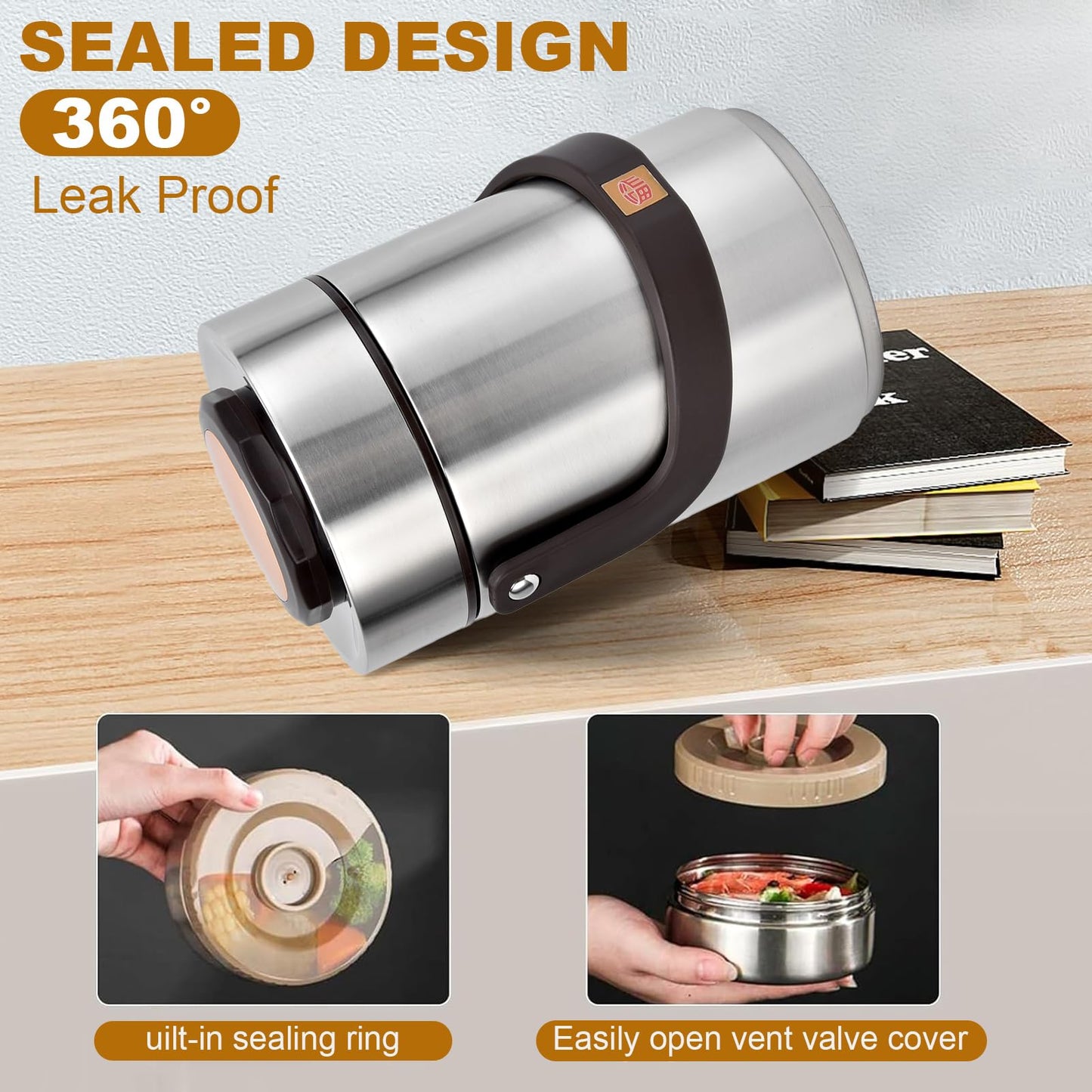 Food Jar For Hot Food Adults Hot Food Container Lunch Box Insulated, 67 Oz Adults Stainless Steel Vacuum Soup Insulation Lunch Box Portable 3 Layer Vacuum Insulated (Original Color)