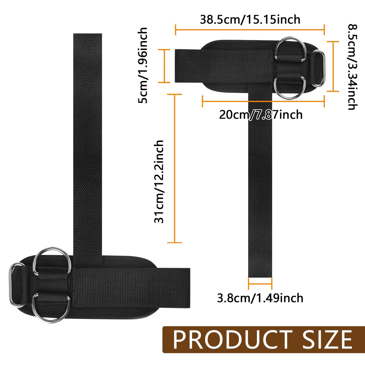 Weight Lifting Wrist Straps with D-Rings,Weight Straps,Heavy Duty Wrist Wraps,for Men & Women,Deadlifts,Pull-Ups,Cable Machines,Snatches