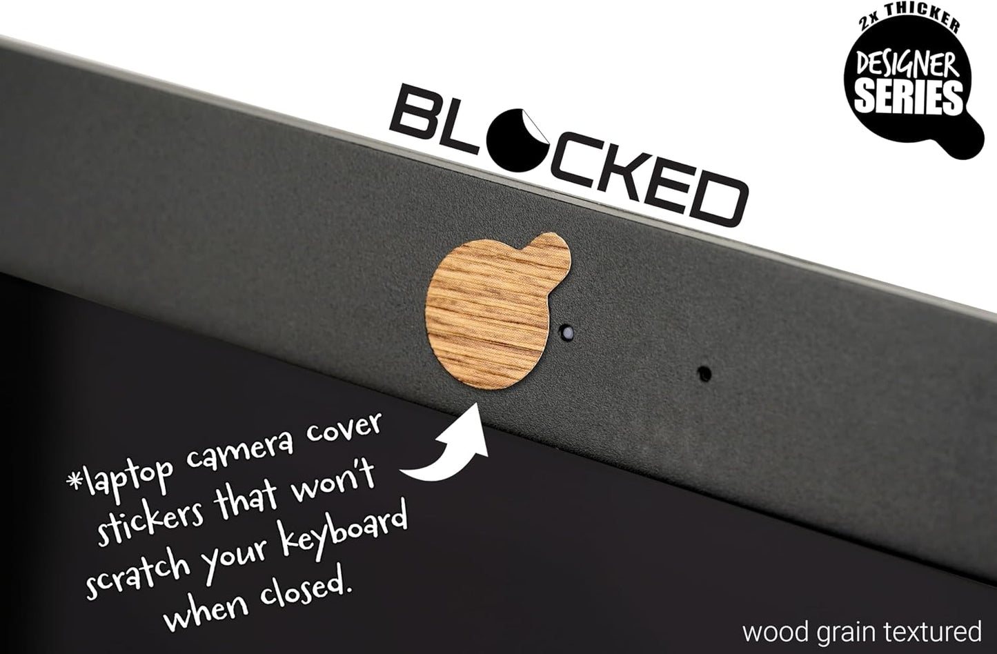 MyCamShield 2X 3-Sizes 57 Rigid Series - Thicker | Blocked Original Vinyl Webcam Cover Stickers | Restickable