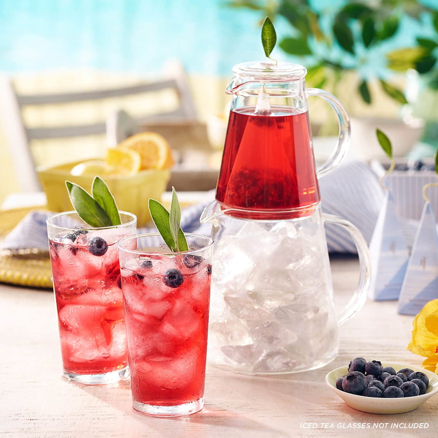 Tea Forte Tea Over Ice Steeping Pitcher Set of Two, 12oz for Steeping and 24 oz Pitcher for Perfect Flash Chilled Iced Tea, Dishwasher Safe