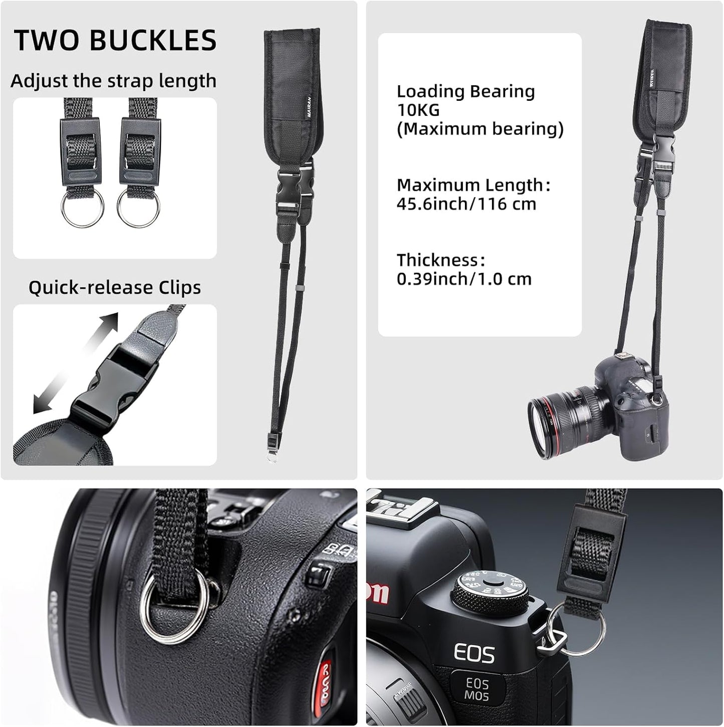 MAIRAN A6xxx/Mirrorless, Camera Neck Strap Adjustable Shoulder Belt Professional Soft padded for Photographers