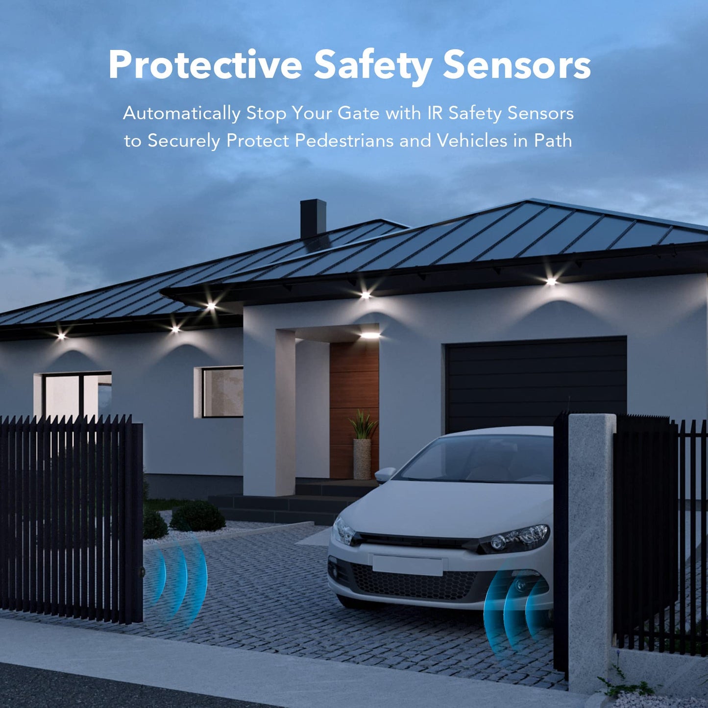 CO-Z Infrared Sensor Kit for Gate Opener, Outdoor Gate Safety Sensors Photocell IR Beam, Gate Photo Eye Sensor, Photoelectric Beam Infrared Sensor for Automatic Garage Door Window Opener