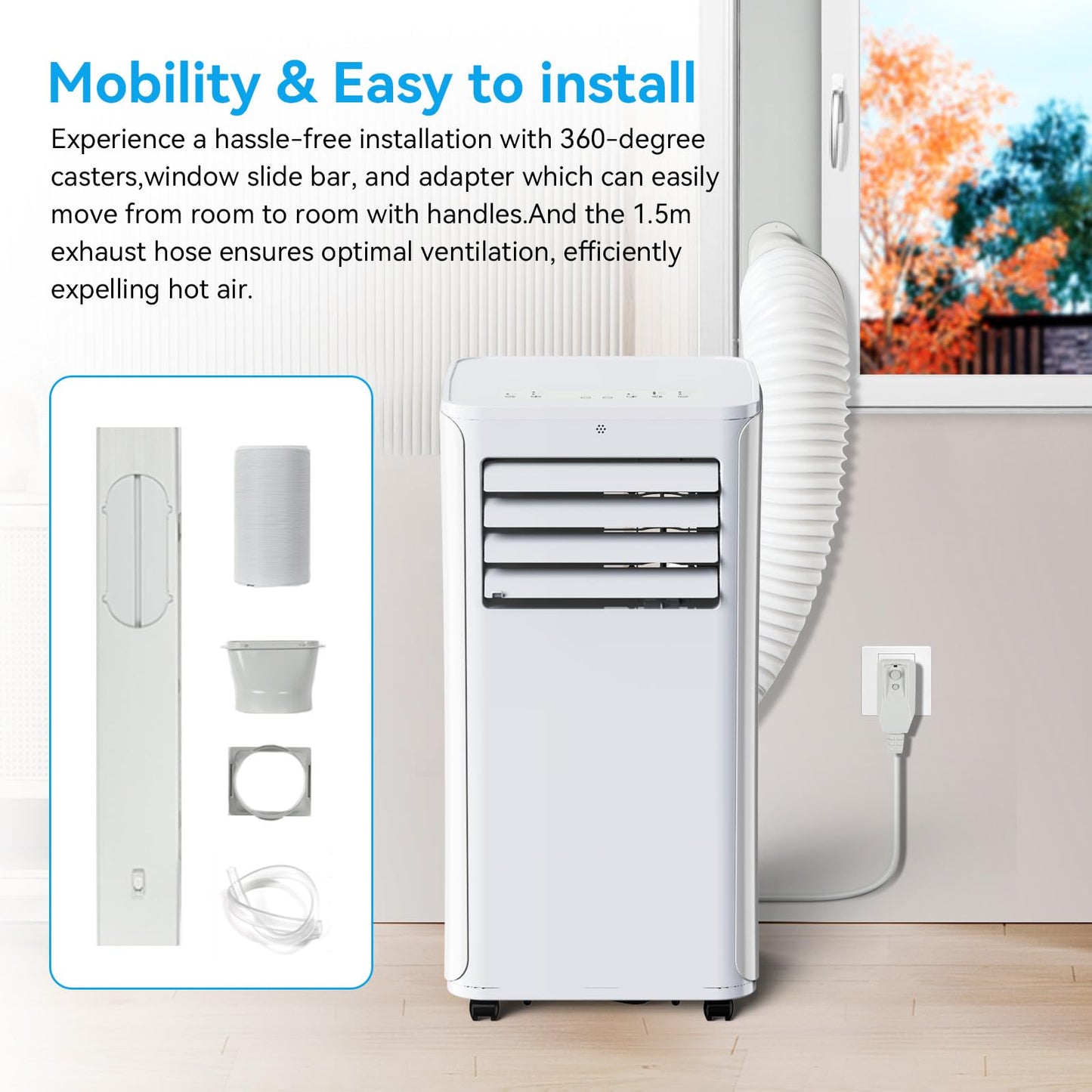 Coolblus portable air conditioner,12000 BTU portable ac unit up to 550 Sq,3 IN 1 with Remote Control,White (Renewed)