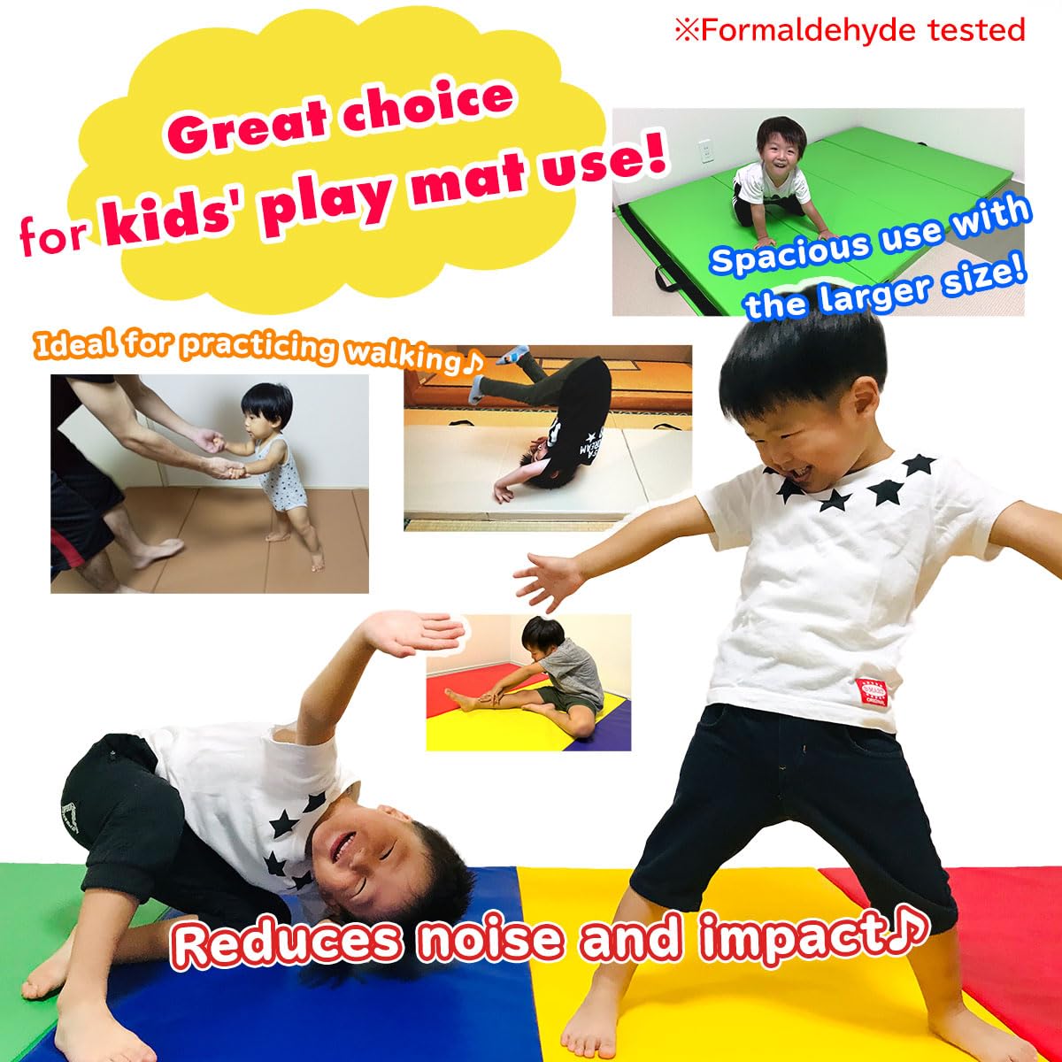 KaRaDaStyle Gymnastics Mat Folding Stretch Mats 71"x24"x2" Exercise Muscle Training Children Play Horizontal Bar Mat Yoga Sports Soundproof Home Use (Greige)