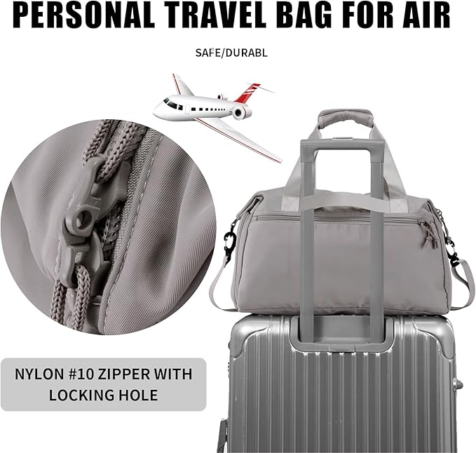 Weekender Duffel Bag with Shoe Compartment And Wet Pocket-Luggage Everyday Overnight Bag for Men and Women Travel-Carry On Gym Bag