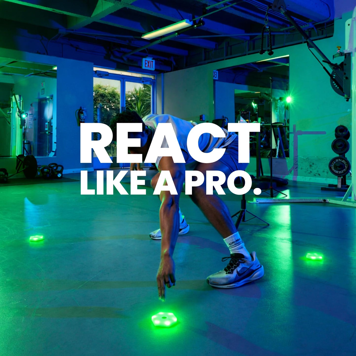Reaction Training Platform for Boxing and Martial Arts. Improve Neuro-Ability with Training Lights that Improve Your Reaction Skills. Develop Quick Feet, Explosiveness, and Lateral Quickness