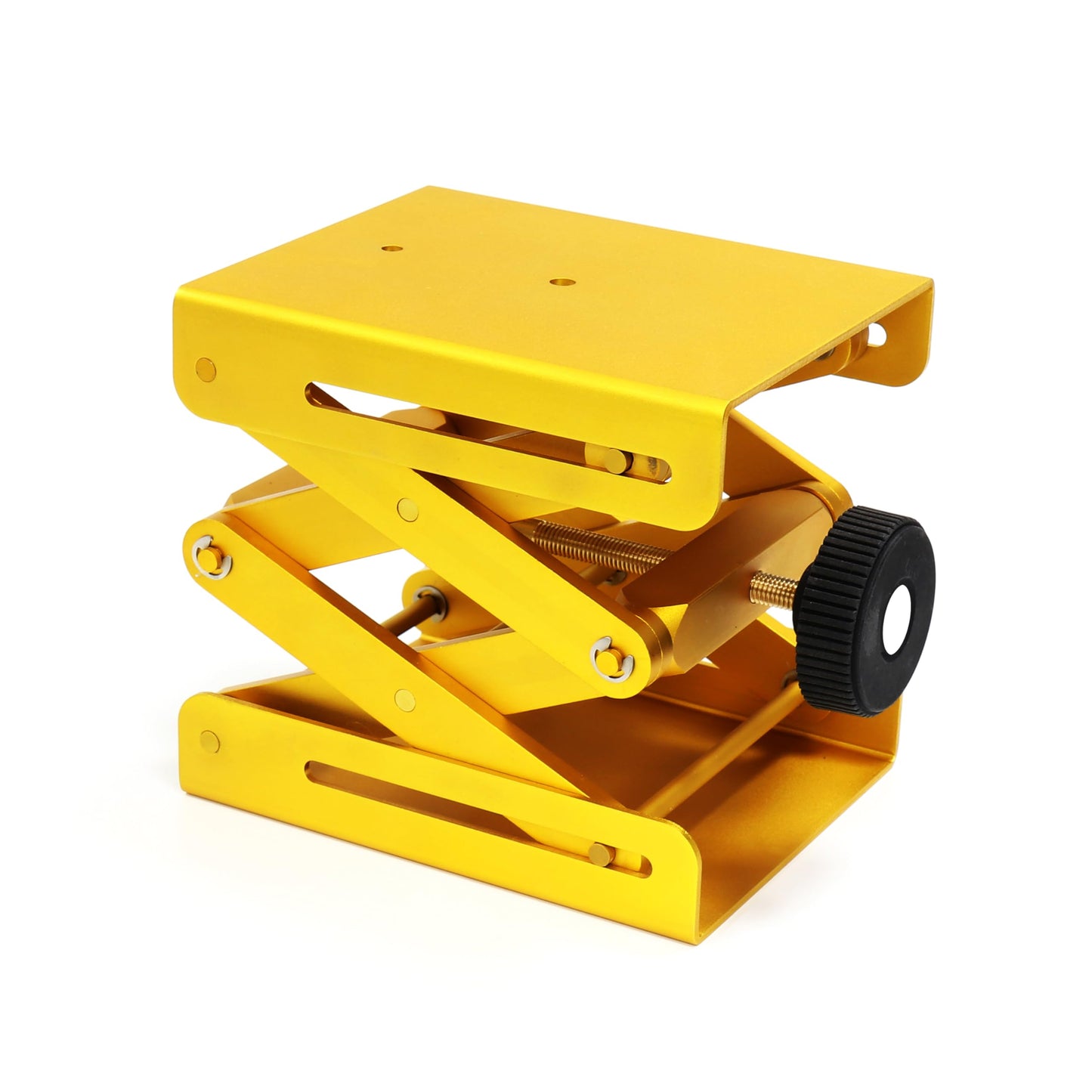 Maccx Lab Support Jack, Gold Color, Aluminum Table, Dim of Platform 5.9"x4.76" Max. Height up to 10.63", LSJ150-001