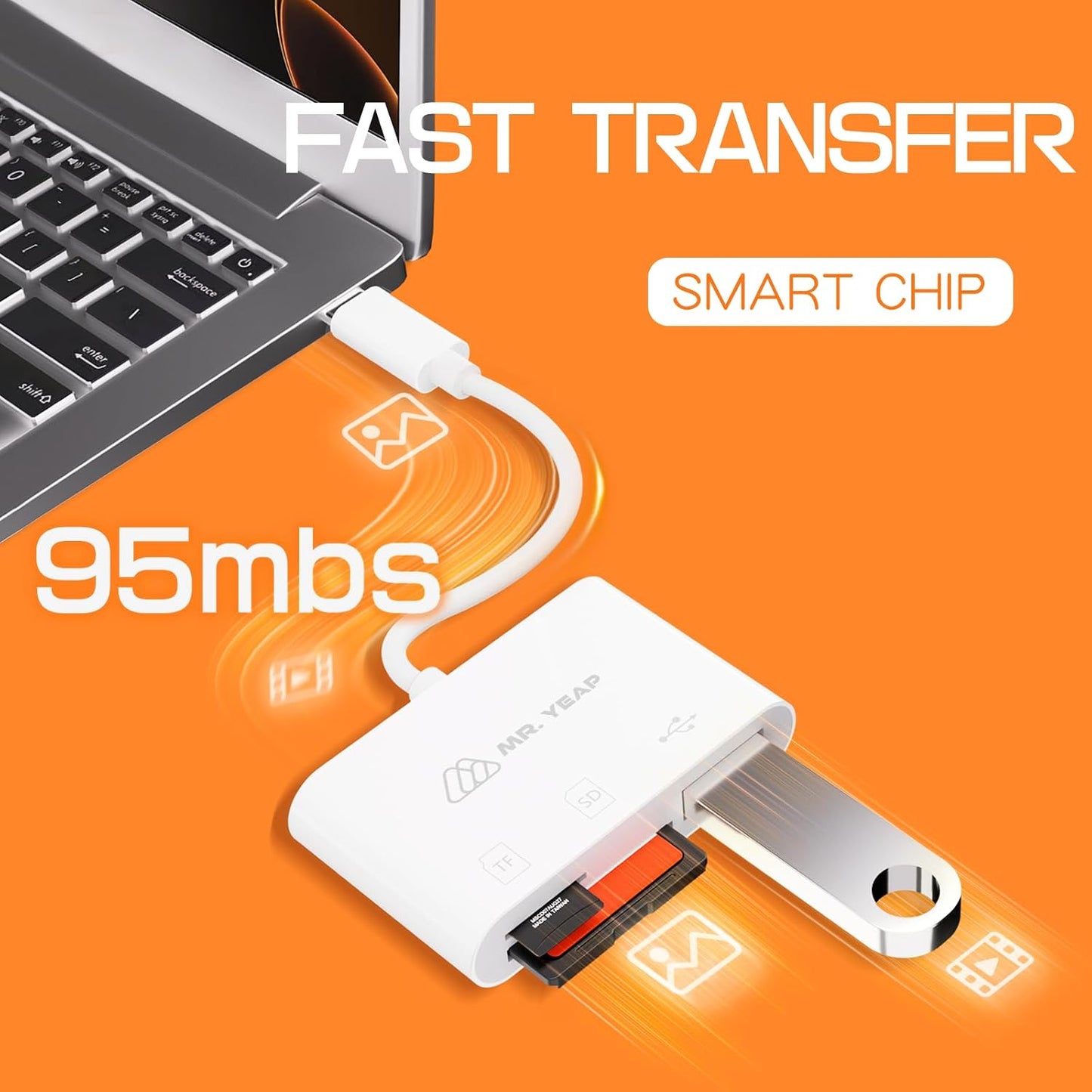 Mr.Yeap 3.0, 15/16 3 1 USB SD Card Reader USB C Card Reader for iPhone iPad MacBook Windows Android, in TF & SD Card
