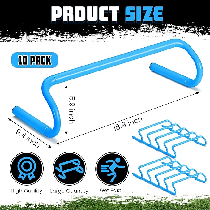 Wettarn 10 Pcs Speed Agility Training Hurdles Detachable Durable Hurdle Agility Plyometric and All Purpose Speed Training Equipment for Athletes Soccer Basketball