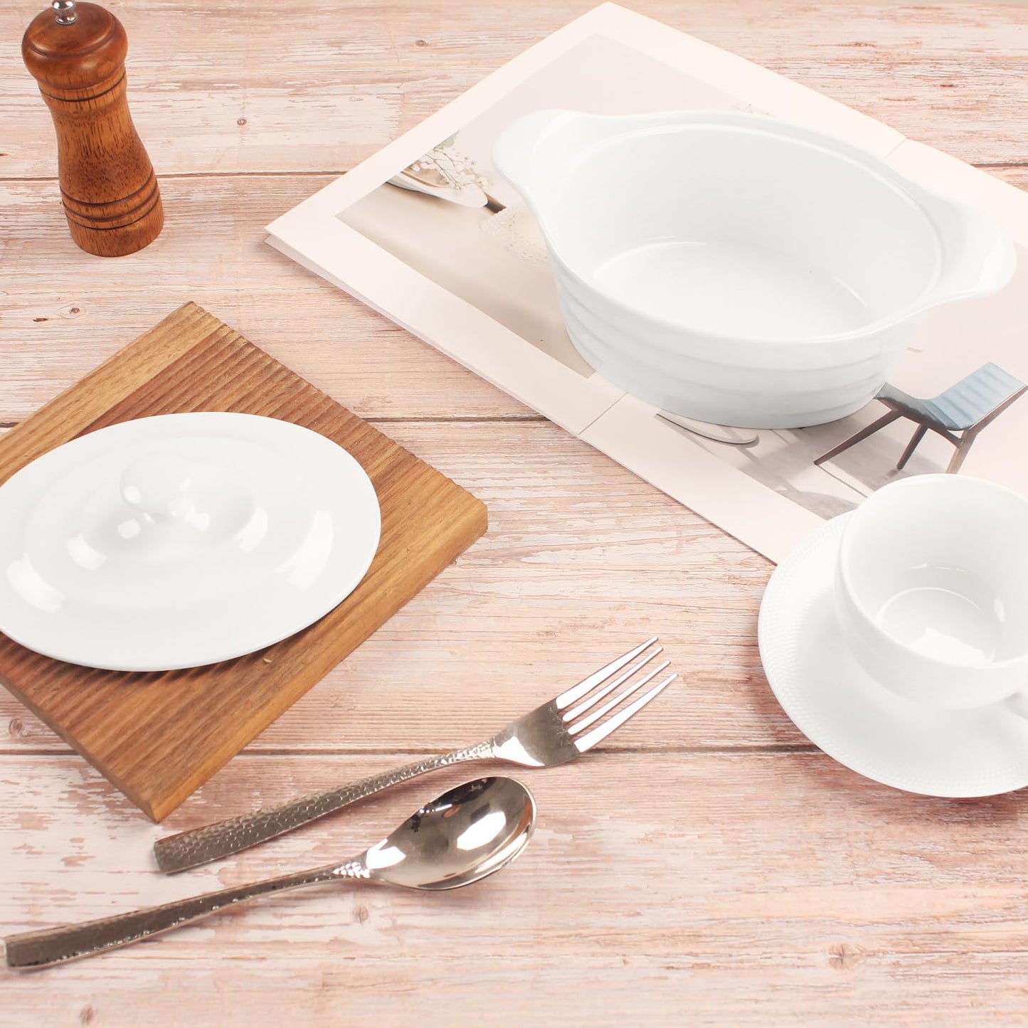 jinsongdafa Casserole Dish 25 oz, French Onion Soup Ceramic Bakeware Set with Lids, Ceramic Mini Cocotte Set, Baking Dish with Lids and Handles, Microwave, Dishwasher, Oven Safe 9.6 Inch