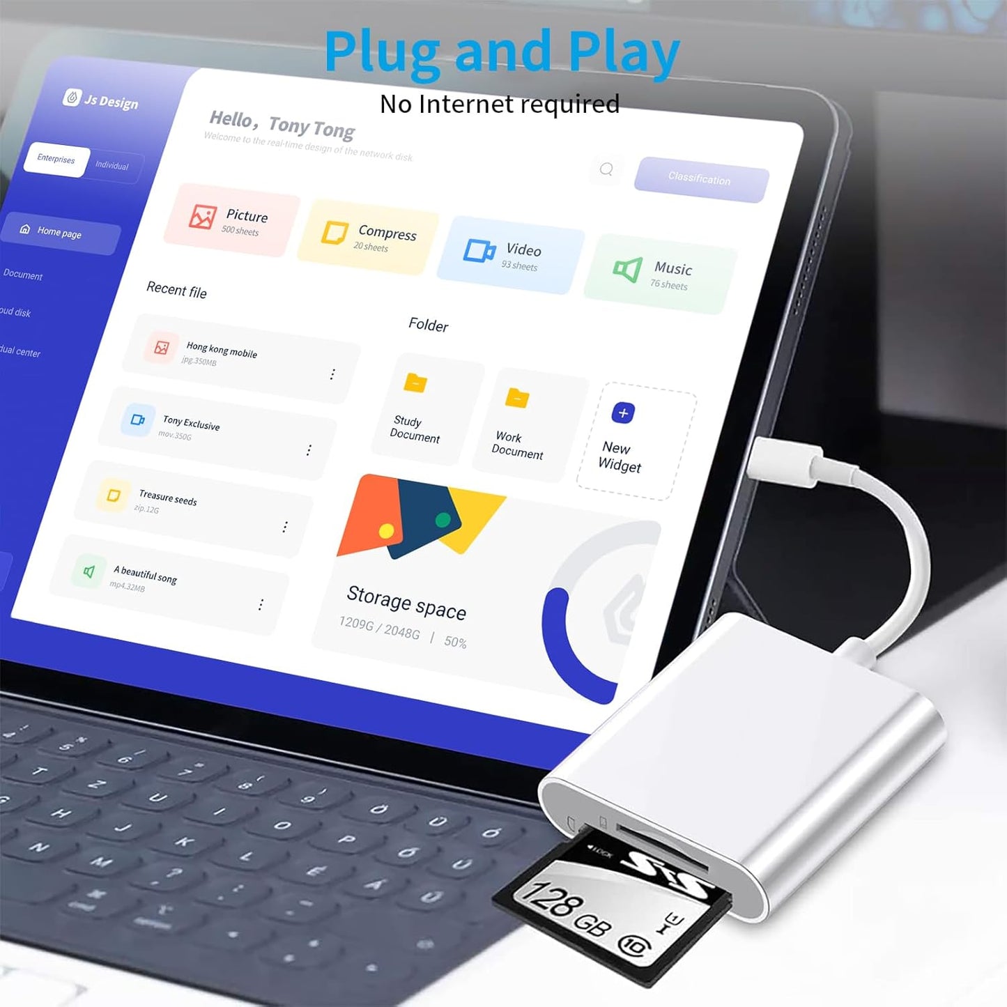 Luonanava SD Card Reader for iPhone, SD & Micro SD Dual Slots Memory Card Reader for iPad, Plug and Play Trail Game