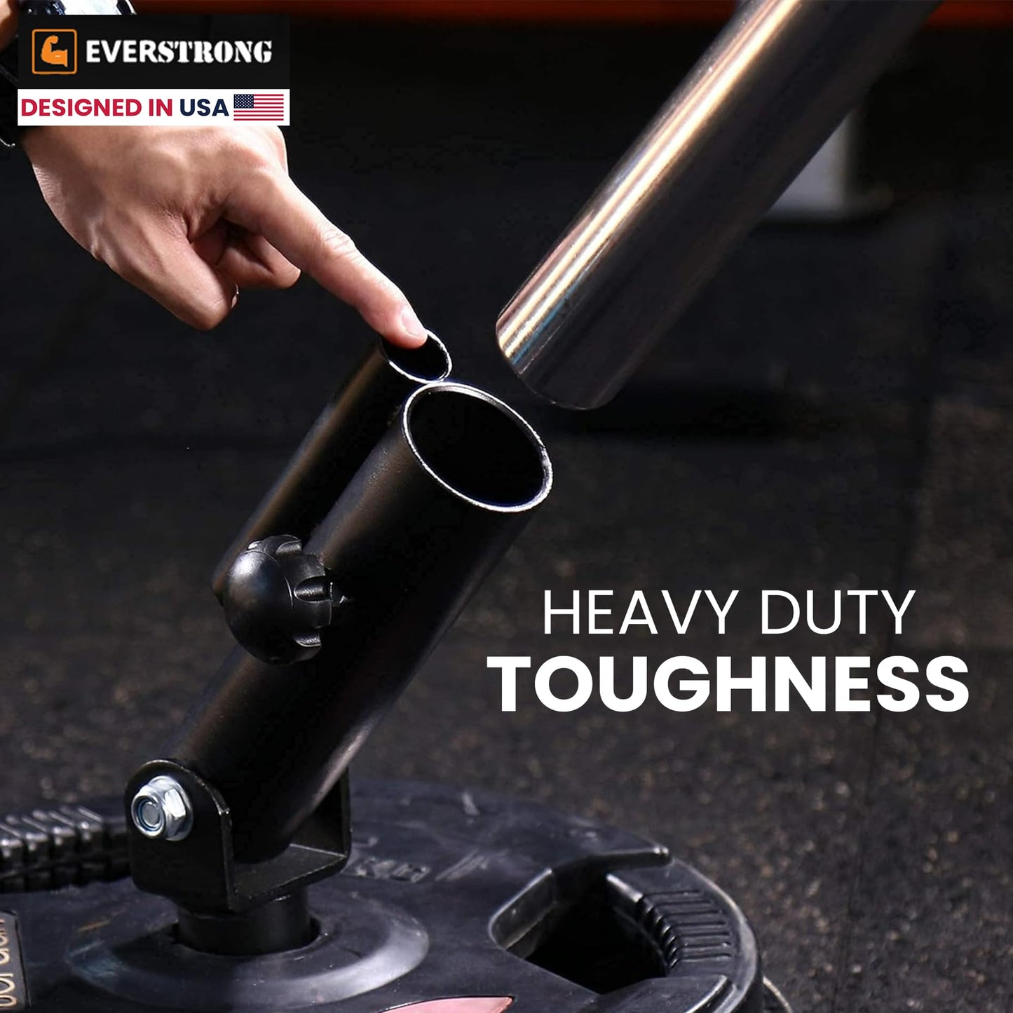 EVERSTRONG 1 inch and 2 inch - Landmine Base Gym Equipment - T Bar Row Landmine Attachment For Barbell - Home or Small Spaces - T Bar Row Platform for Deadlift Squat Tricep Exercises