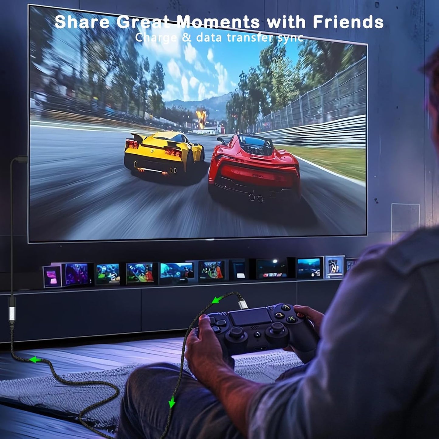 1.5ft 3.3ft 5ft 6.6ft 10ft, 20Gbps/4K@60Hz USB3.2 240W 17 16 15 PSVR2/Hub/iPad 1.5ft USB C Extension Cable, Video