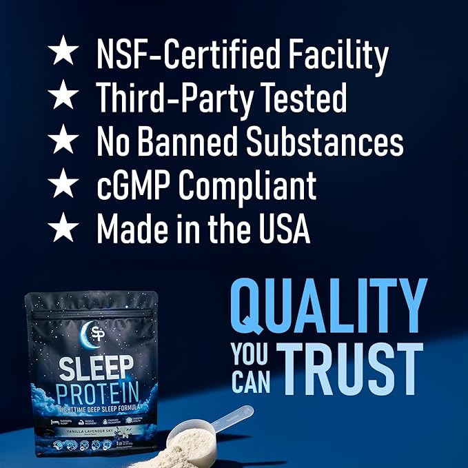 SleepProtein??The First High Protein Magnesium Sleep Aid Calm Drink, Melatonin-Free, Natural, Non-Habit Forming Sleep Ingredients + GLP-1 Nighttime Protein for Sleep + Muscle