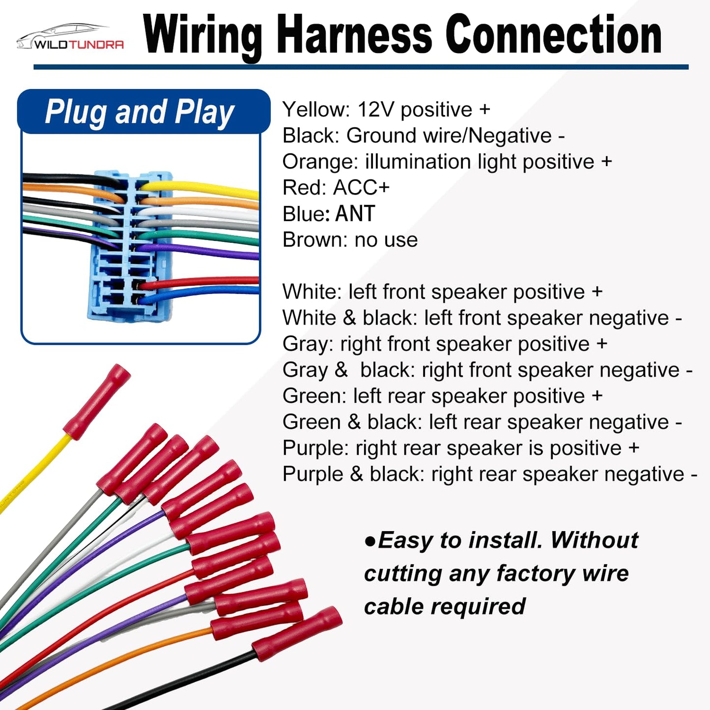 20Pin 1998-2010 1999-2008 Car Radio Wiring Harness for Honda Acura with Radio Antenna Adapter Aftermarket Car Stereo
