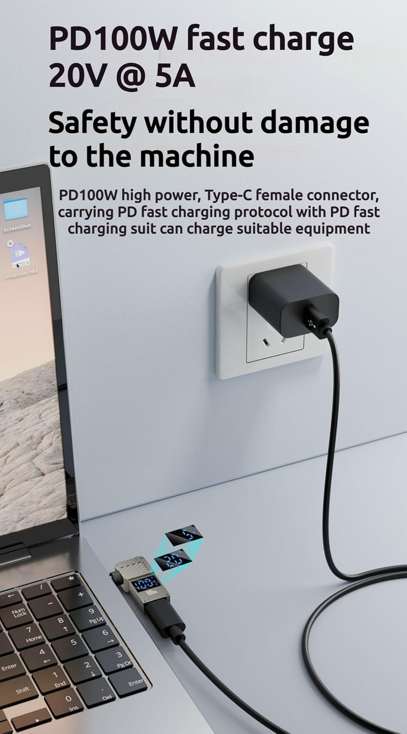 WITRN 100W 7.9 5.5mm 100W/5A (1.5M) PD Power Charger Connector Tip for IBM DC x with USB C Cable