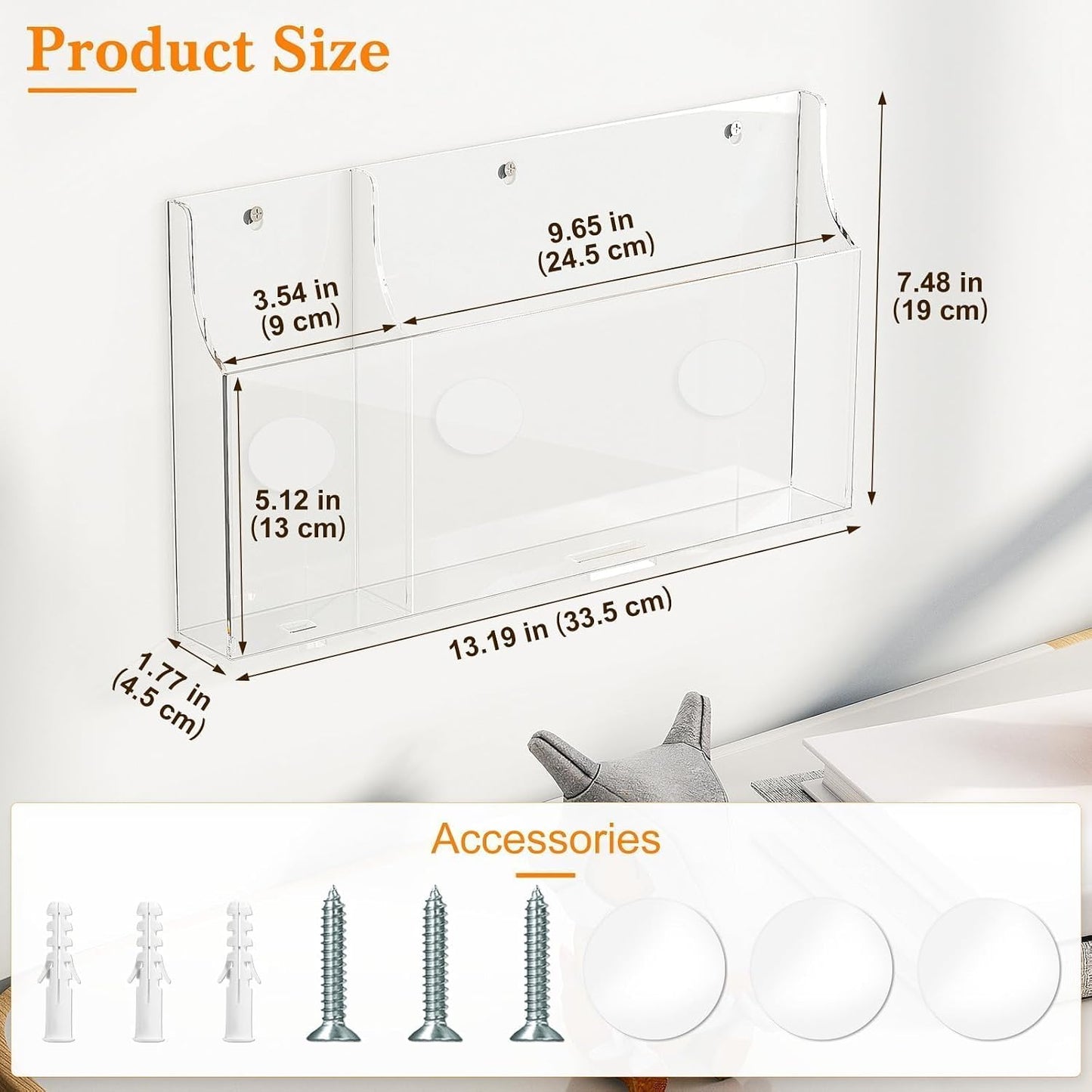 Yoillione 2 2.0 Wall Mount Tablet and Phone Charging Stand for Tablet, Smartphone, E-Book, Slots Remote Control Holder