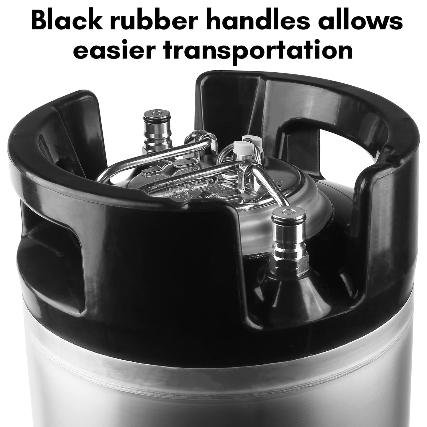 TMCRAFT New 2.5 Gallon Ball Lock Keg, Stainless Steel Beer Keg with Dual Rubber Handle for Home Brew- 2 Pack