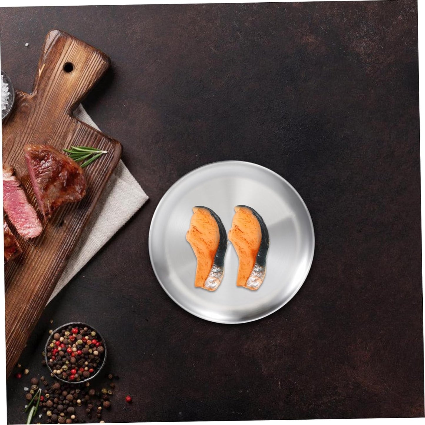 2PCS Beavorty Artificial Fake Salmon Toy Fake Sashimi Salmon Fish Slice Artificial Sashimi decoraciones para uas