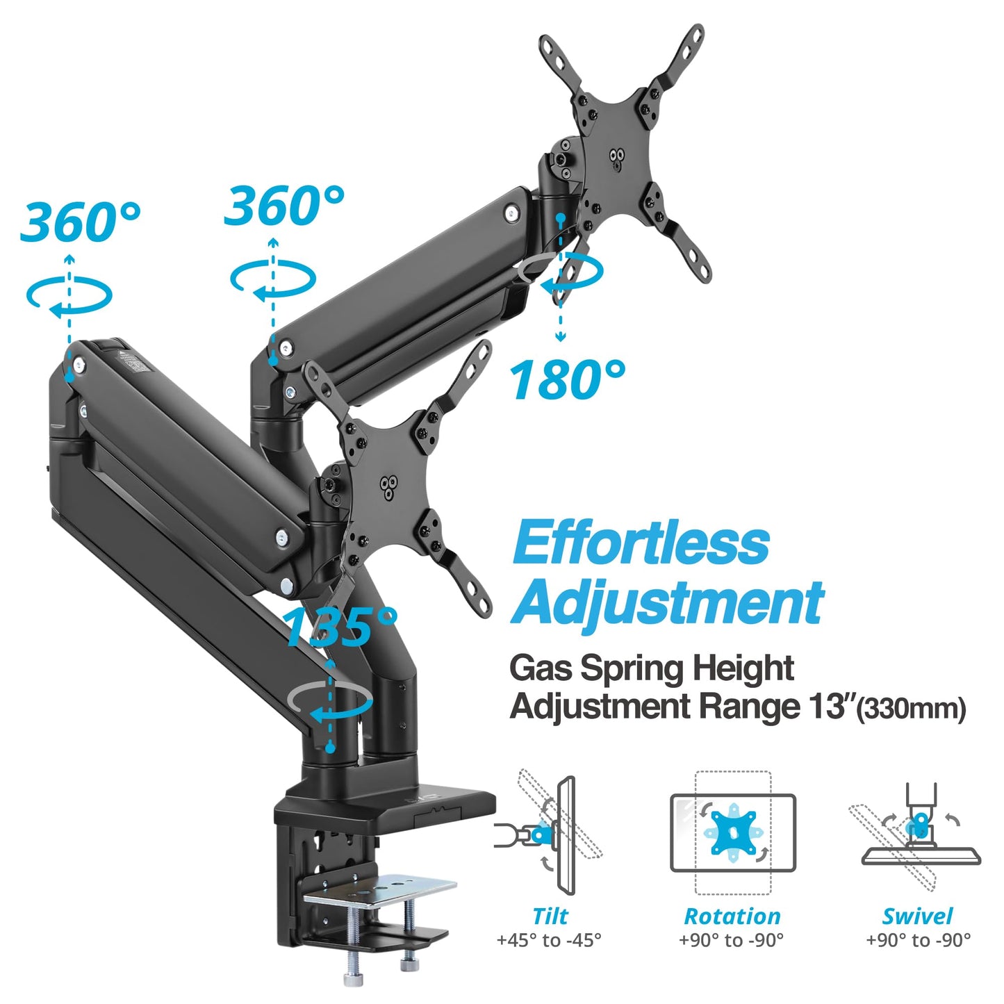 AVLT Dual Monitor Arm and Reinforcement Plate