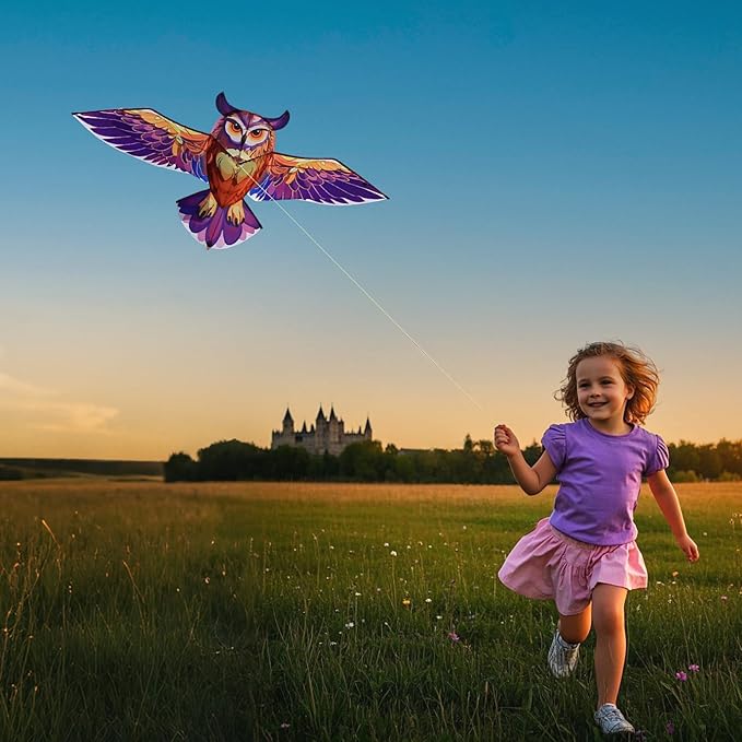ORGCLDKT- 3D Lifelike Style Bird/Eagle Kite, Super Easy to Fly with, Ideal for Kids, Adults, Girls, Boys. Kites for The Beach, Grassland, Hiking