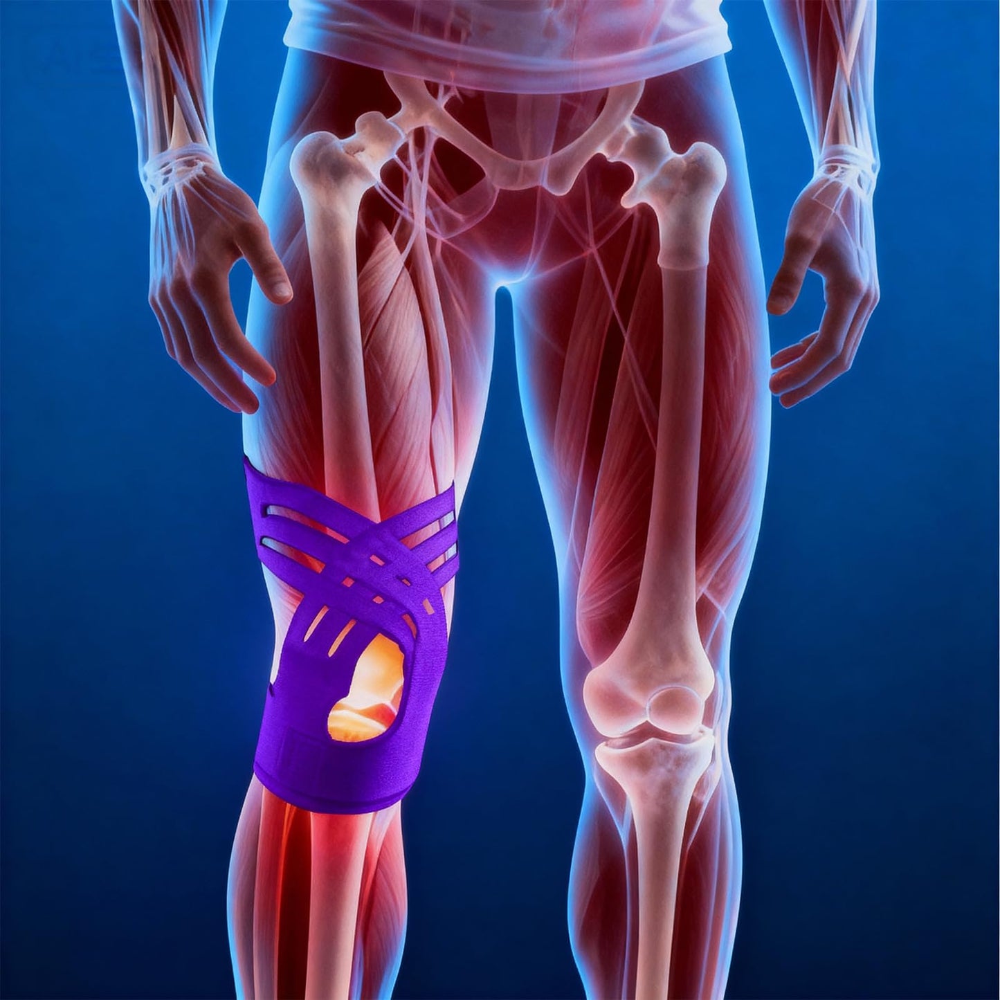 IEADEN Precut Kinesiology Tape for Knees, 10 Pcs, Upgraded, Knee Support & Stability, Knee Pain Relief Athletic Tape - Waterproof & Elastic, Breathable Hypoallergenic Latex-Free Tape, Purple