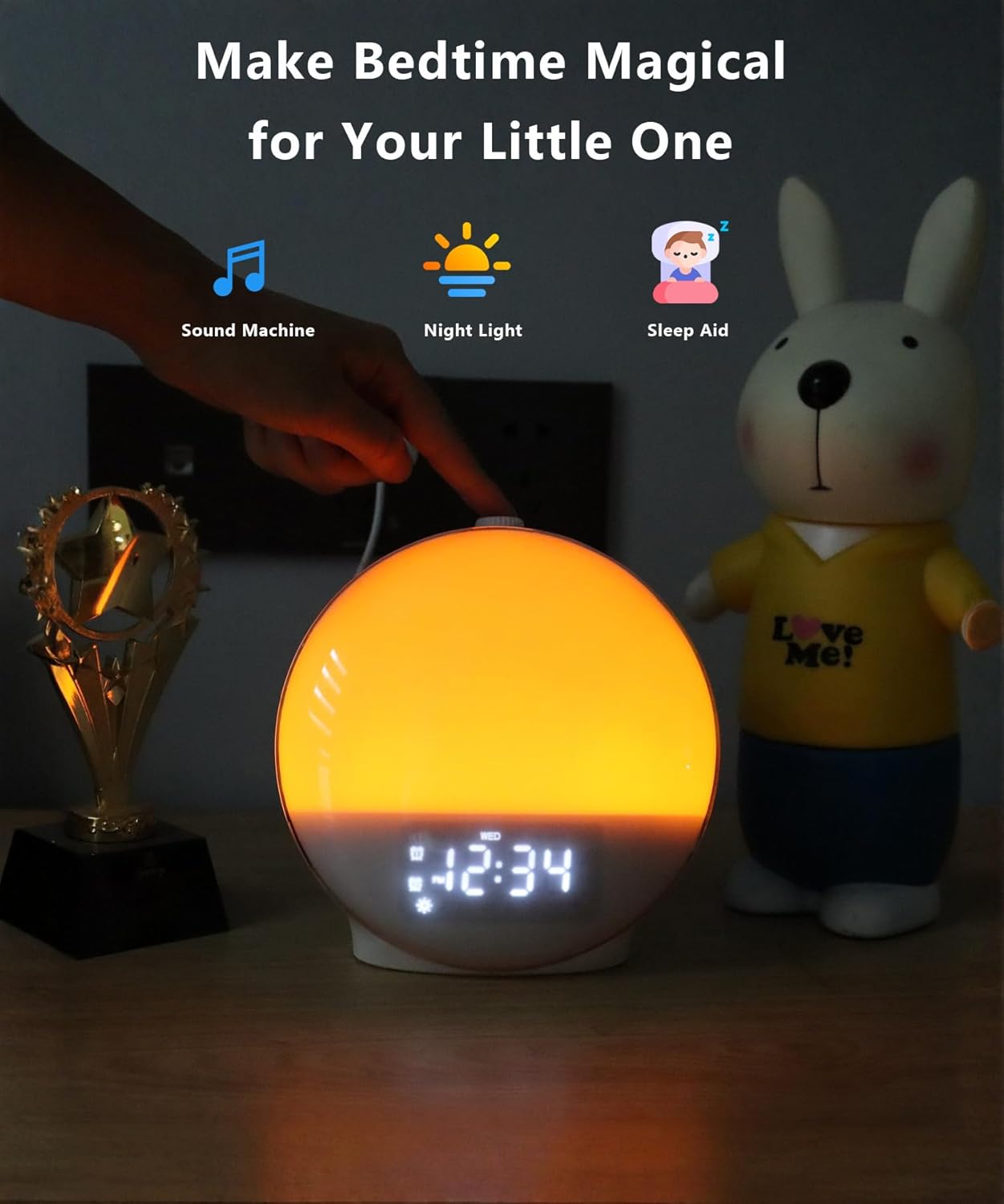 2025 17 5W 22 Upgraded Wake Up Light Sunrise Alarm Clock for Bedroom, Nightlights, Sound Machine with Bluetooth