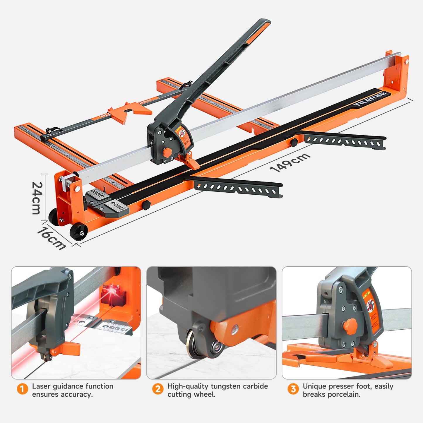 Tile cutter 48 inch with Laser,Professional-grade tile cutting tools,for Porcelain Ceramic (T2-1200)