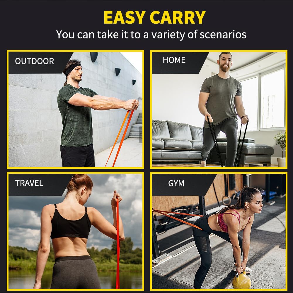 ROSAPOAR Resistance Band Pull up Band Fitness Exercise Bands Natural Latex for Workout Body Stretch Powerlifting Band Fitness Sport Training at Home/The Gym - Red