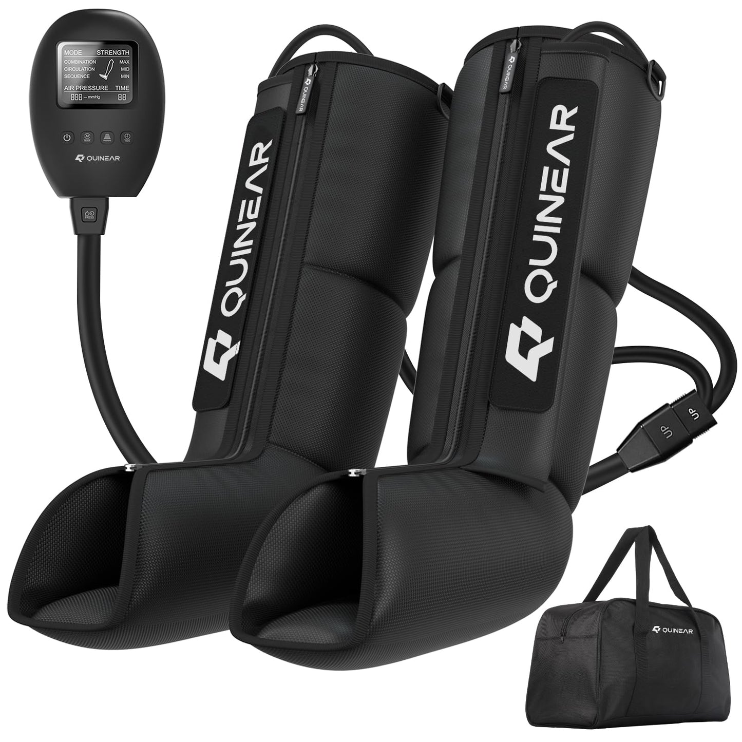 QUINEAR Leg Recovery System for Athletes, Air Compression Recovery Boots Massager for Circulation and Pain Relief - 9 Intensities 60-140 mmHg - FSA-HSA Eligible