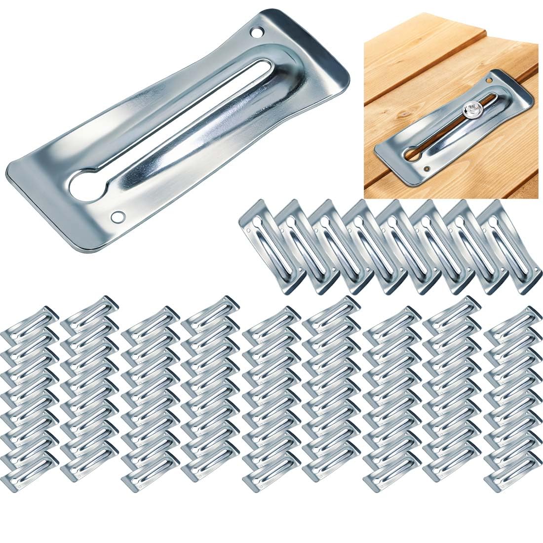 100 Pcs Galvanized Steel Concrete Snap Tie Wedges, 2-3/8" L x 6-1/8" W - Compatible with Standard, Short, Long, and Heavy-Duty End Snap Ties Suitable for Building Concrete Forms Applications