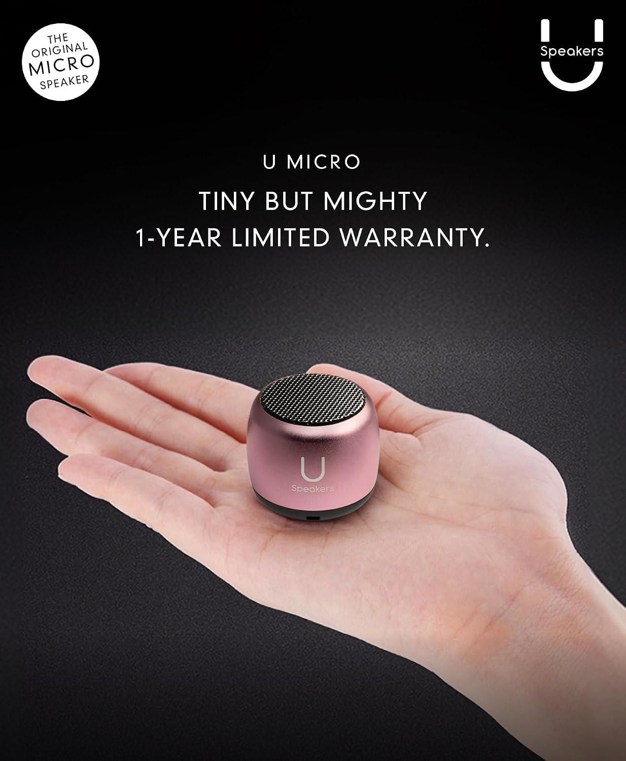 Fashionit U Speakers Micro Mini Bluetooth Speaker with Mic | Small Bluetooth Speaker Wireless | Tiny Portable Blue