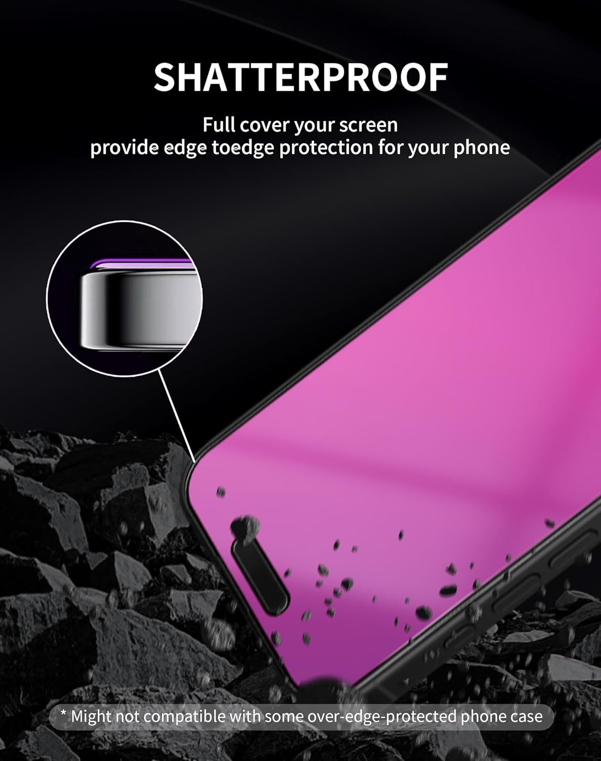 17 [2 Pack] 9H [6.9inch] Privacy Screen Protector for iPhone Pro Max Tempered Glass Gradient Anti Spy Private Film