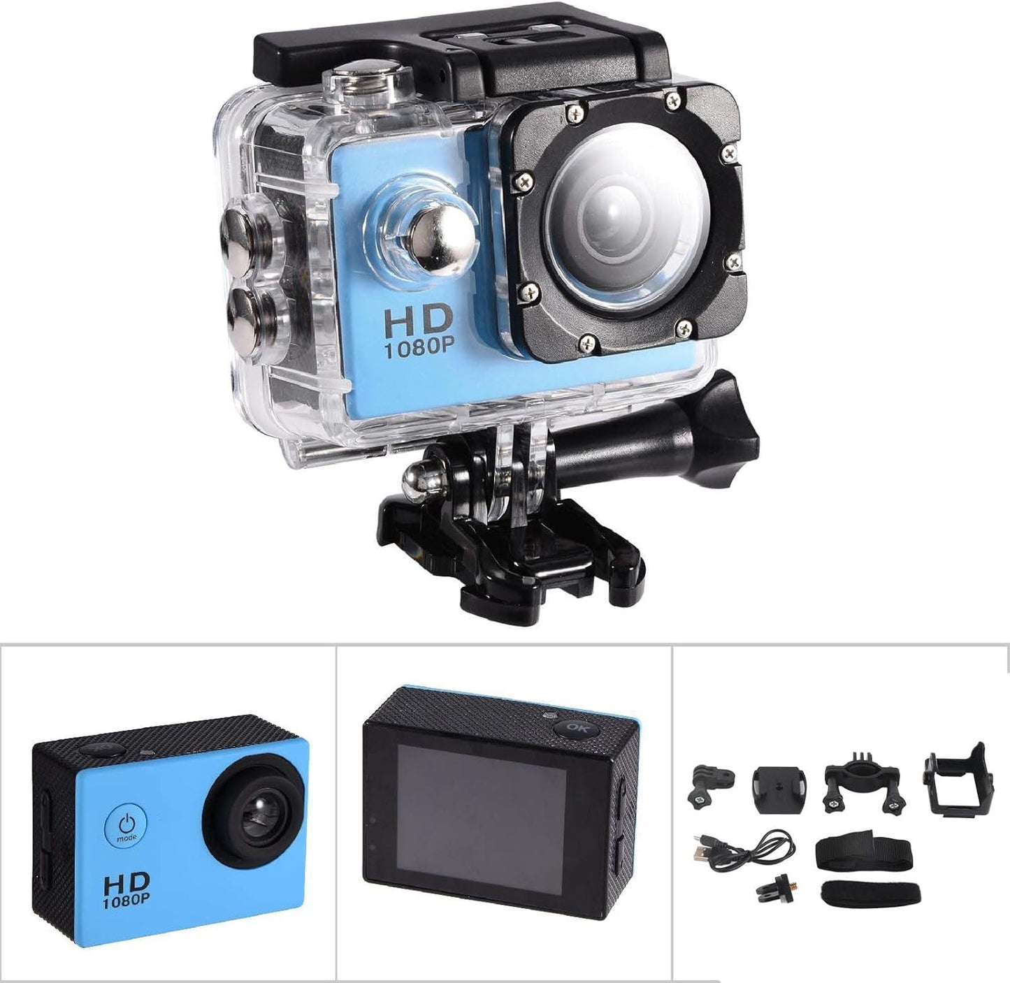 Zerone HD Mini Action Camera - Blue