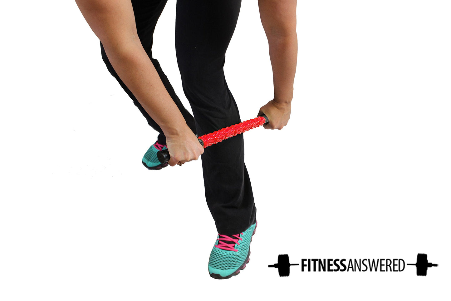 The Muscle Roller Stick, Massage for Legs | Great Gifts for Runners Men/Women, Athletes, Exercise - Shin Splints, Trigger Point - Red Elite Hard, 17"