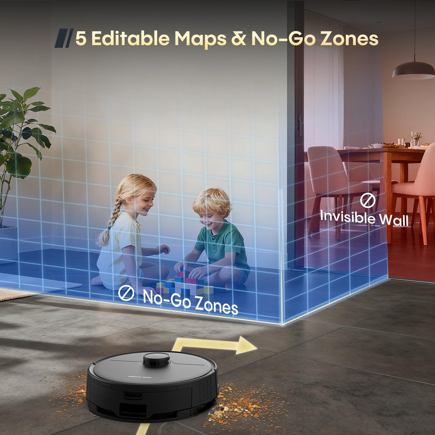 Bagotte Robot Vacuum and Mop with 6000Pa, Robotic Vacuum Self-Emptying with 90 Days Hands-Free,LiDAR Navigation,Fast Home Mapping for Pet, Hard Floors, Carpet