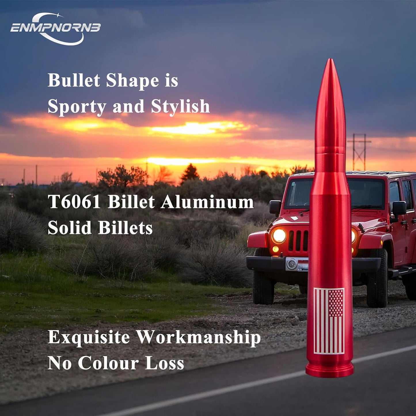 Enmpnornb 7.8inch-red Bullet Antenna Replacement for Various car Models,Dodge, Chevrolet, Raptor Truck Antenna