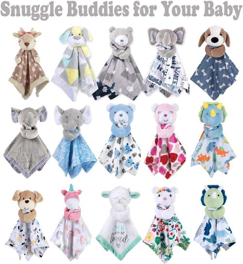 Minky Baby Essentials | Soft Plush Deer Lovey Snuggler Blanket - Gender Neutral Security Blanket for Babies & Toddlers