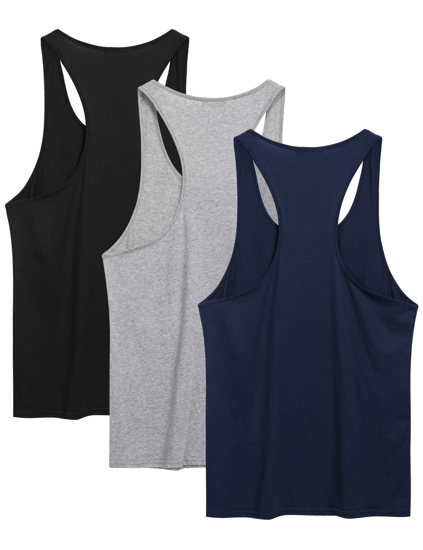 COOFANDY Men's 3 Pack Tank Tops Cotton Performance Sleeveless Casual Classic T Shirts