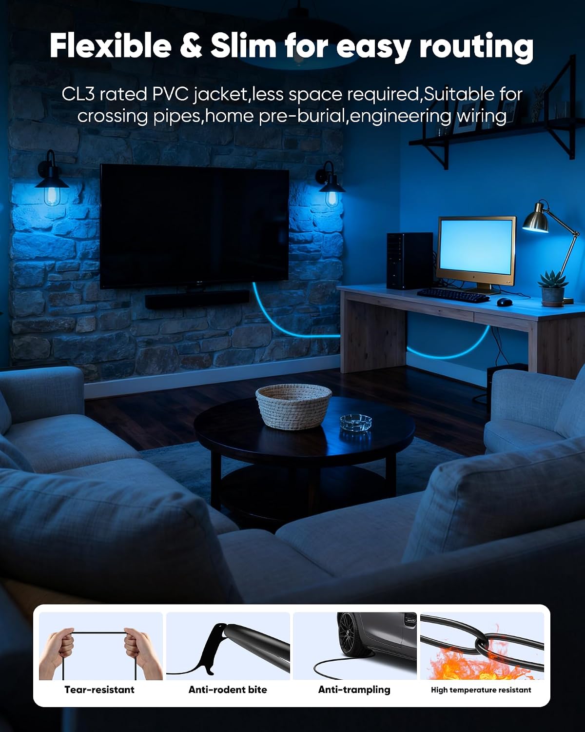16K 10K 8K 10FT, 8K@120Hz 144Hz 2.2 96Gbps, Highwings HDMI Cable HDMI Cord Ultra High Speed Durable, Flexible