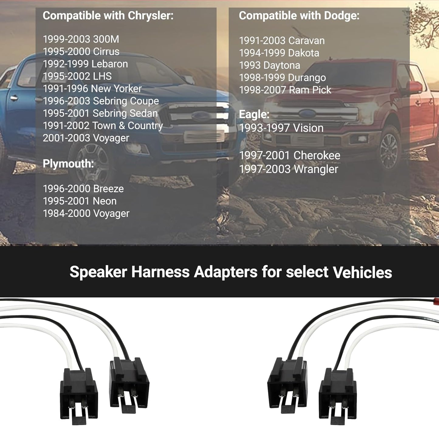YYTQP 4 72-6512 1500 PCS Door Speaker Wiring Harness, Audio Speaker Wire Cable Compatible with Select Ram Dodge Durango