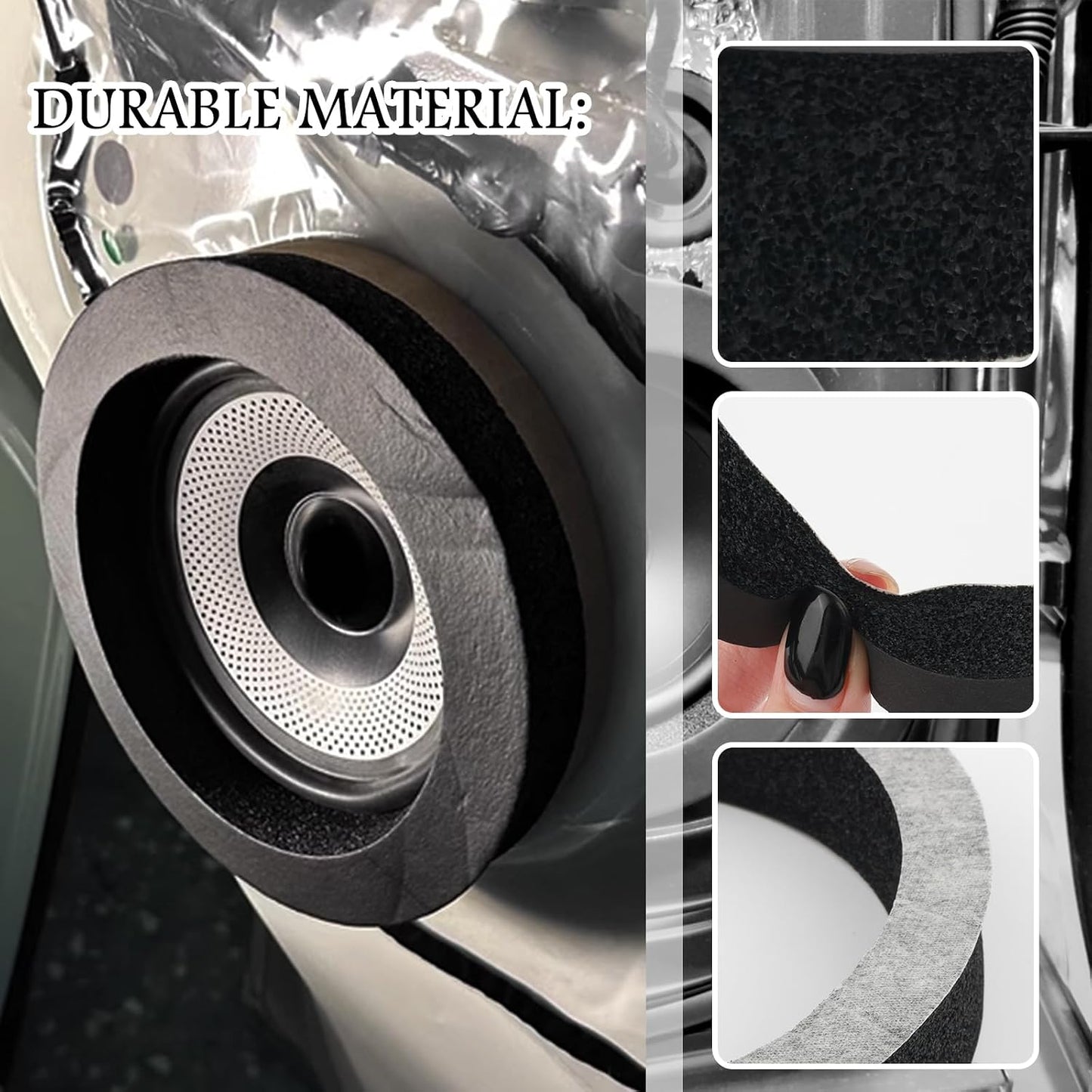 Figpade 4PCS Kit,3-Size 6" 6.5" 6.75" Speaker Foam Rings Speaker Gasket for Enhanced Bass & Noise