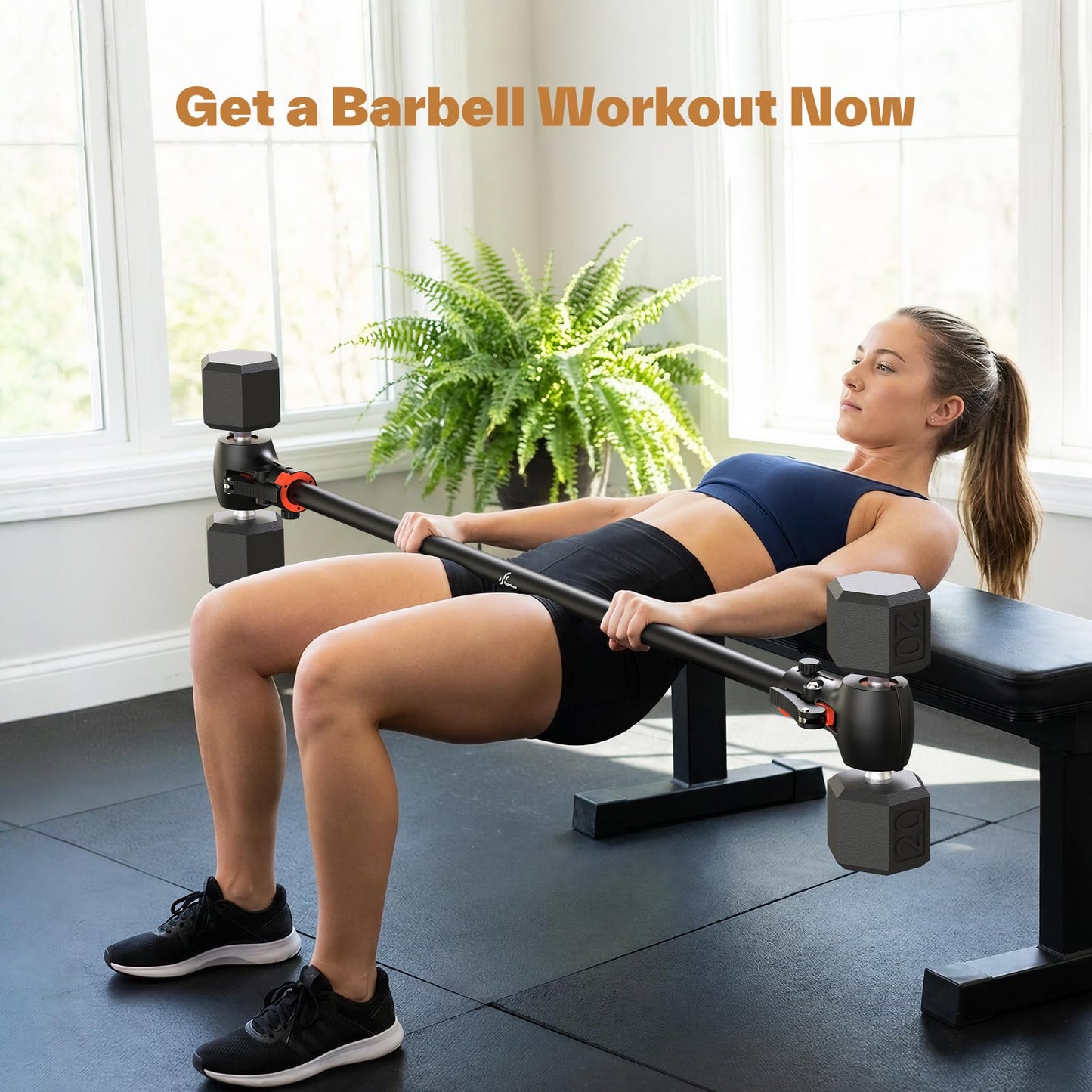 Sportneer Dumbbell to Barbell Converter Bar — Heavy-Duty, Adjustable Fit, Tool-Free Setup, Up to 200 lb Capacity, barbell converter Bar for Squats, Bench Press, Deadlifts, Home Gym