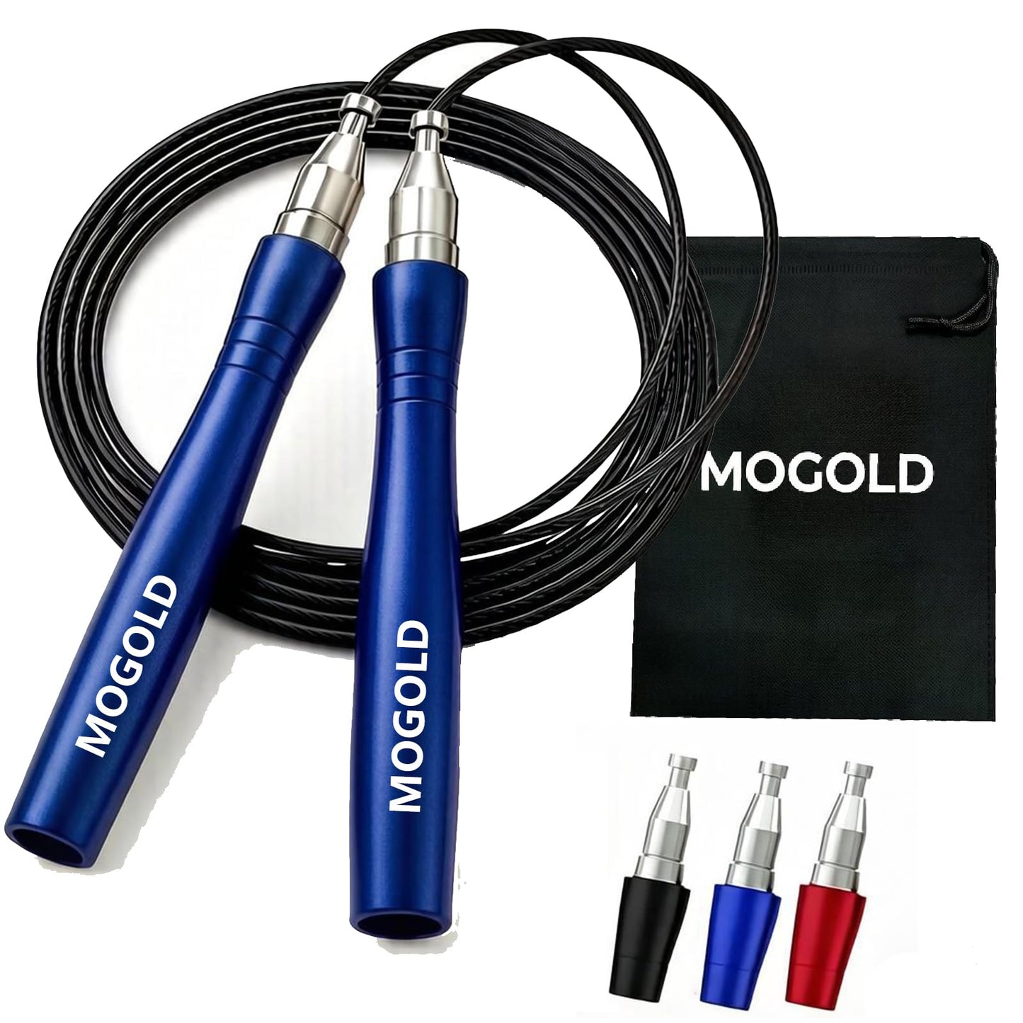 Mogold Speed Rope Jump Rope for Crossfit, Boxing | Lightweight Skipping Rope for Women and Men Workout With Premium Bearing Balls | Unbreakable Handles