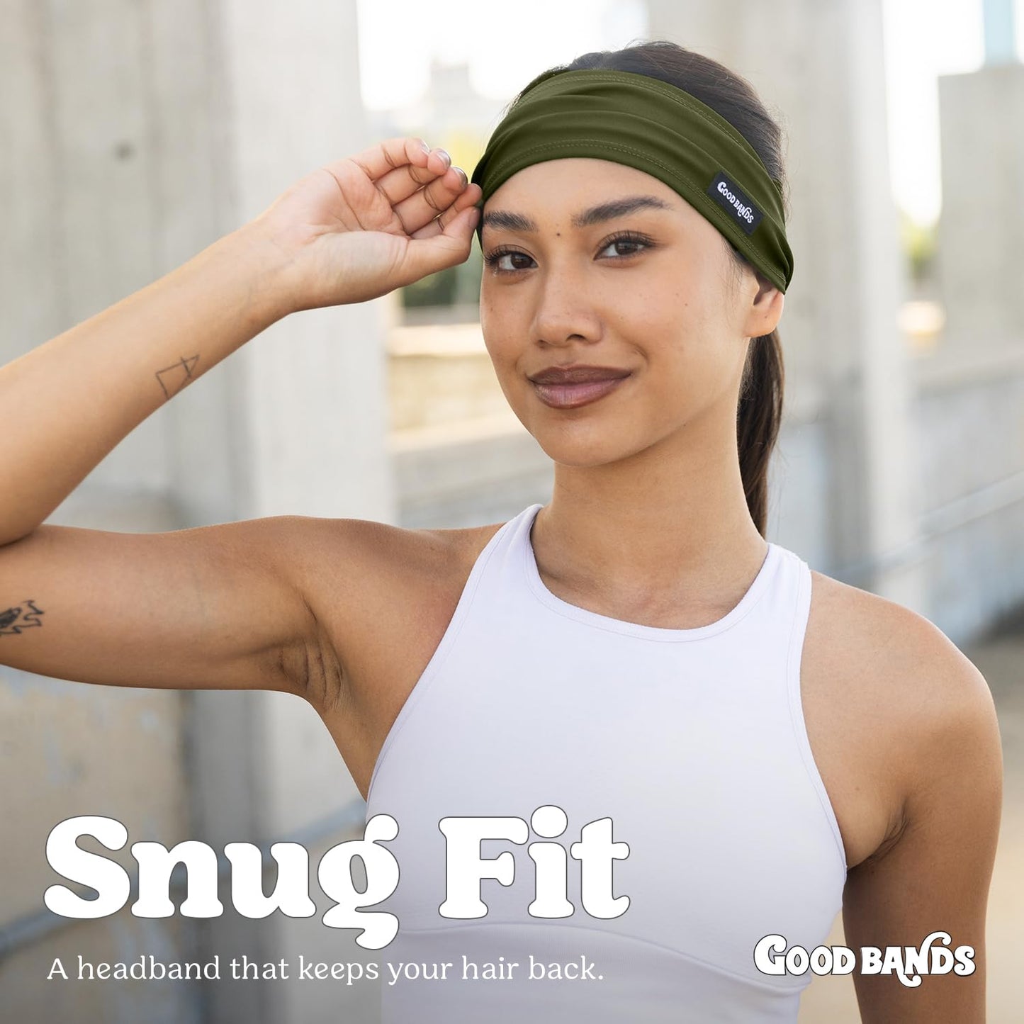 Sweatband for Men and Women - Unisex Non Slip Headband that Wicks Moisture and Eliminates Excess Sweat - Durable & Long-Lasting - Running, Sports, Gym (Army Green, Single)