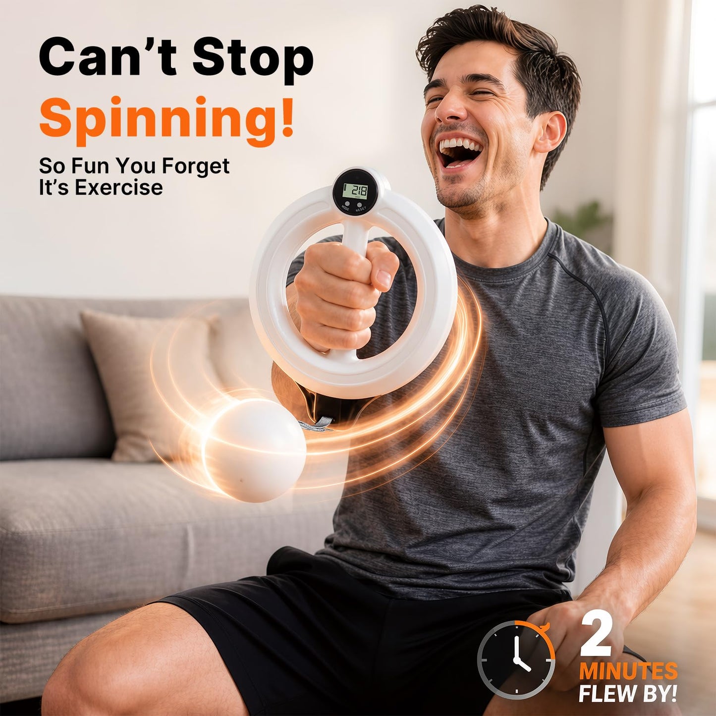 Lqyom 360° Arm Trainer for Men & Women, Hand-Crank Forearm & Shoulder Workout Equipment, Wrist & Chest Exercise Tool, Infinity Hoop for Arms, Upper Body Training for Home Fitness